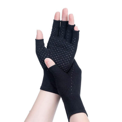 Halbfinger-Kompressionshandschuhe - Schwarz - XL - image 1