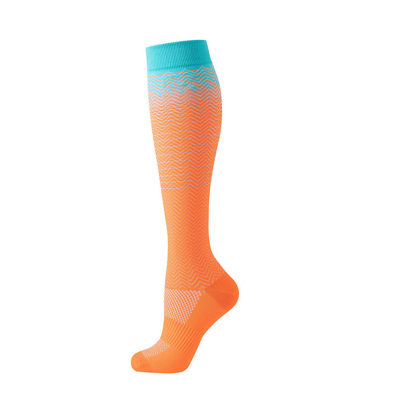 Kompressionsstrümpfe mit Farbverlaufsstreifen (6 Paar) - Orange - S/M - image 1