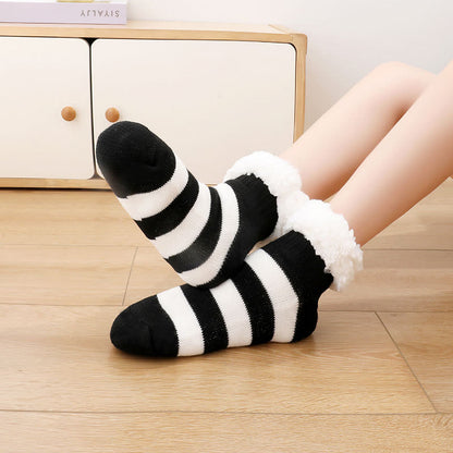 Slipper-Socken mit breiten Streifen in Übergröße