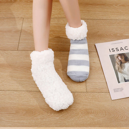Slipper-Socken mit breiten Streifen in Übergröße