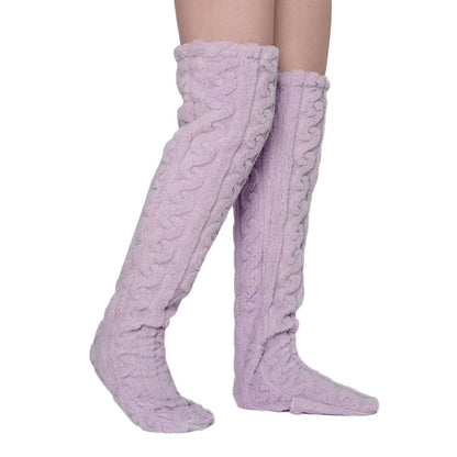 Warme Wintersocken in Übergröße, hohe Strümpfe - Lila - Einheitsgröße - image 6