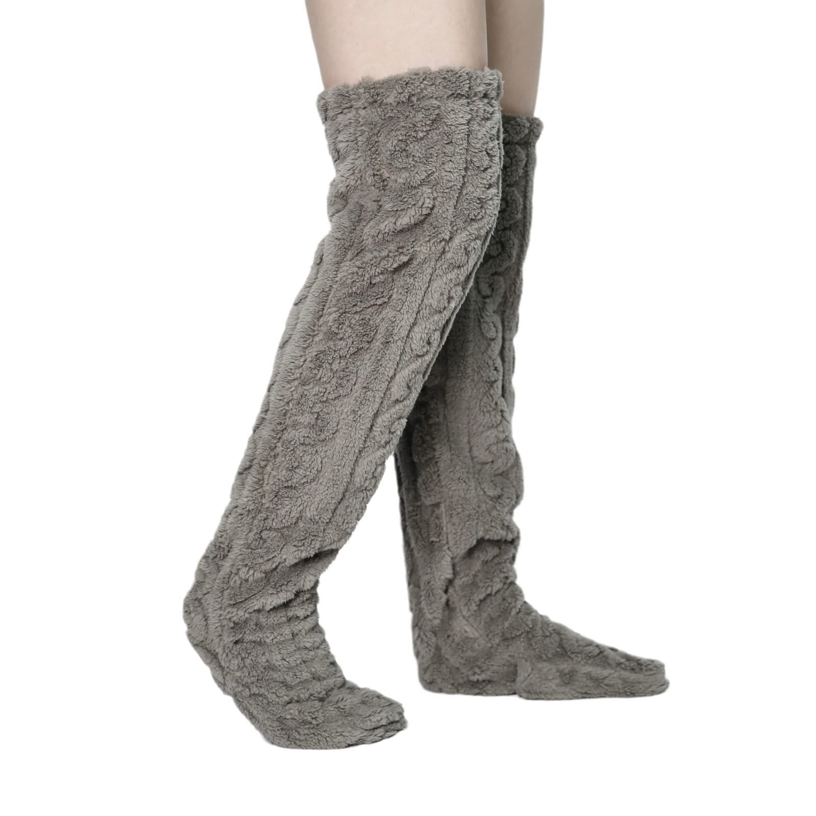 Warme Wintersocken in Übergröße, hohe Strümpfe - Grau - Einheitsgröße - image 7