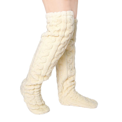 Warme Wintersocken in Übergröße, hohe Strümpfe - Beige - Einheitsgröße - image 5