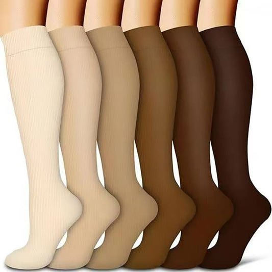 Kompressionsstrümpfe der Pure Brown-Serie (6 Paar)