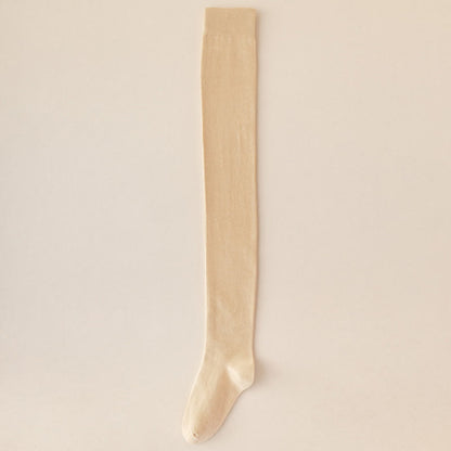 Einfarbige, oberschenkelhohe Baumwollsocken (2 Paar) - Nackt - EU39-46 (US6-12) - image 9