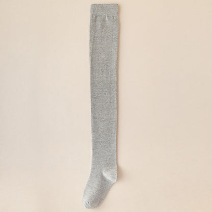 Einfarbige, oberschenkelhohe Baumwollsocken (2 Paar) - Hellgrau - EU39-46 (US6-12) - image 13