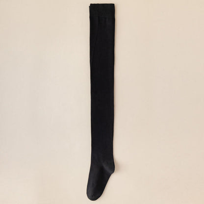 Einfarbige Oberschenkelhohe Baumwollsocken in Übergröße (2 Paar)