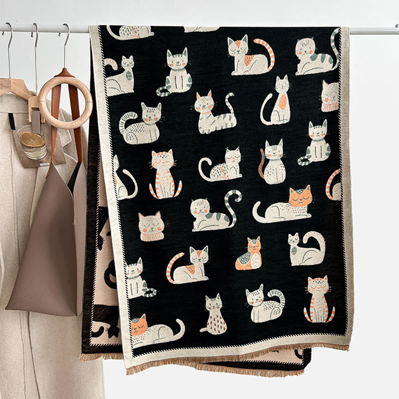 Weicher großer Katzenschal - Schwarz - Einheitsgröße - image 6