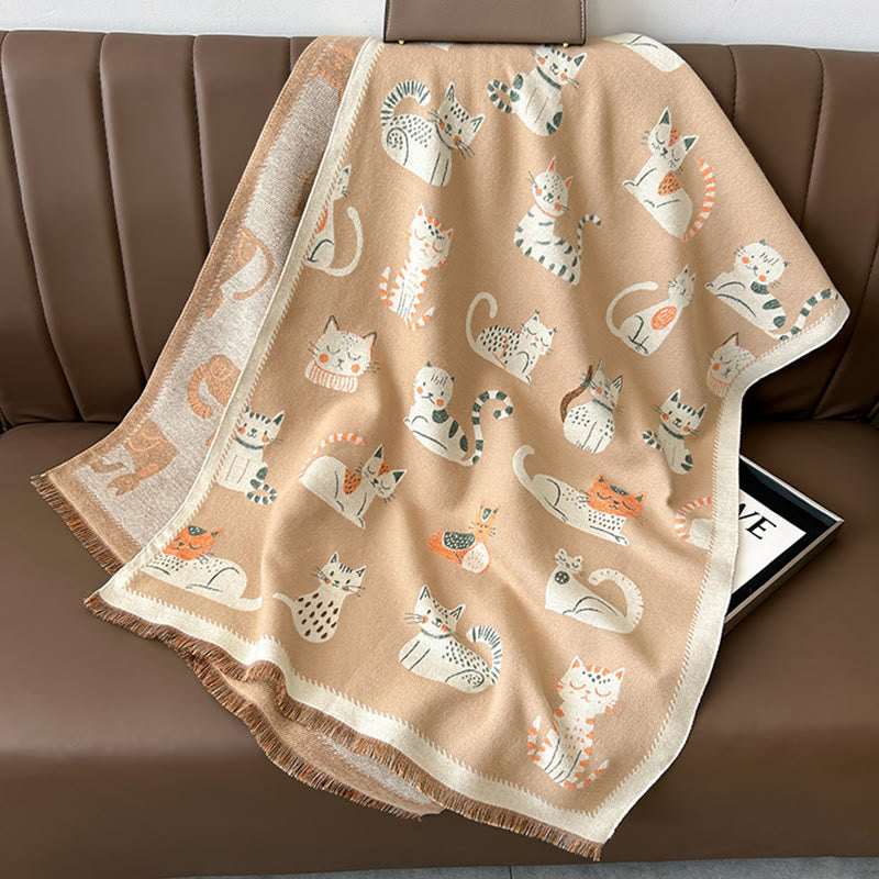 Weicher großer Katzenschal - Khaki - Einheitsgröße - image 8