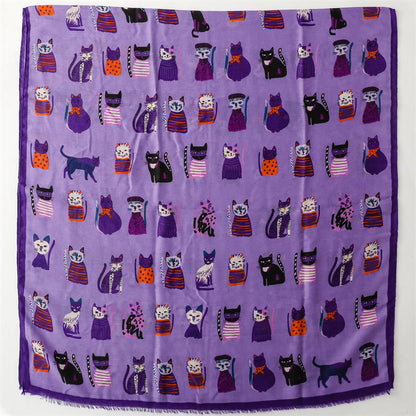Warmer Schal mit Katzenmotiv - image 8