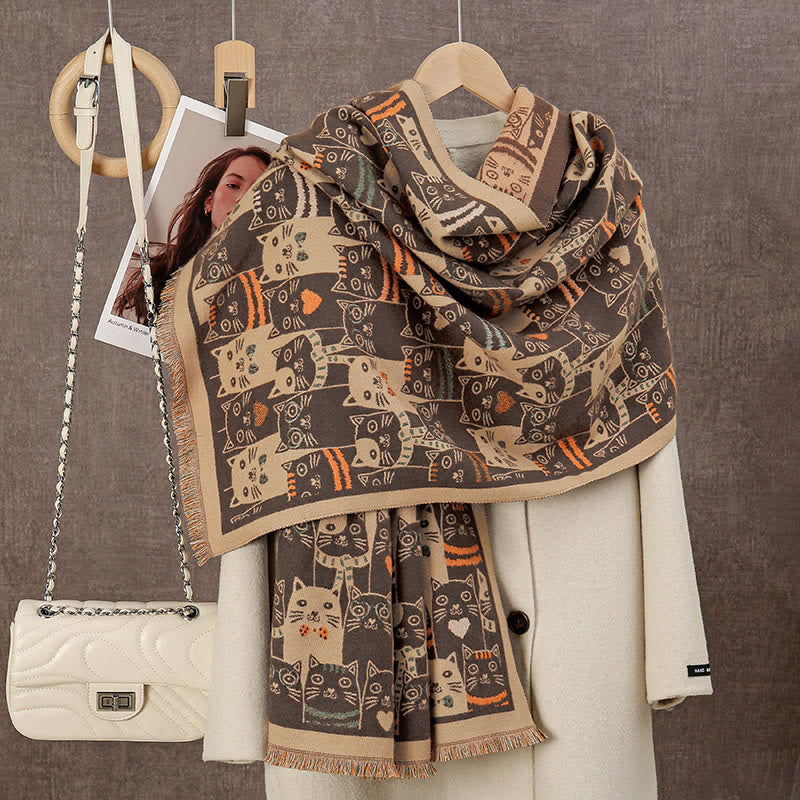 Decke mit Cartoon-Katze - Kaffee - Einheitsgröße - image 2