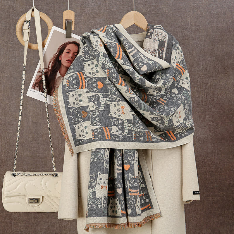 Decke mit Cartoon-Katze - Grau - Einheitsgröße - image 3