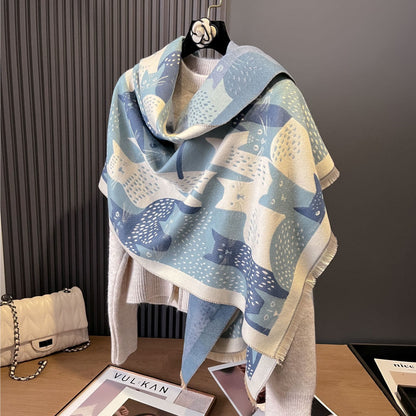 Jacquard-Deckenschal mit süßer Katze - image 9