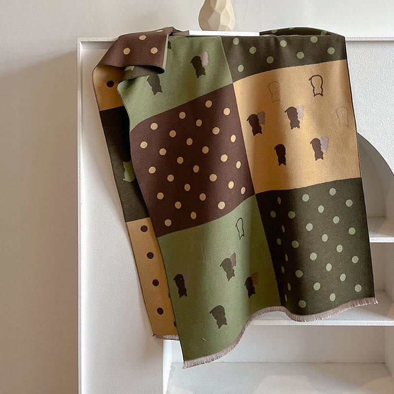 Weicher Deckenschal mit Punkten - Grün - Einheitsgröße - image 10