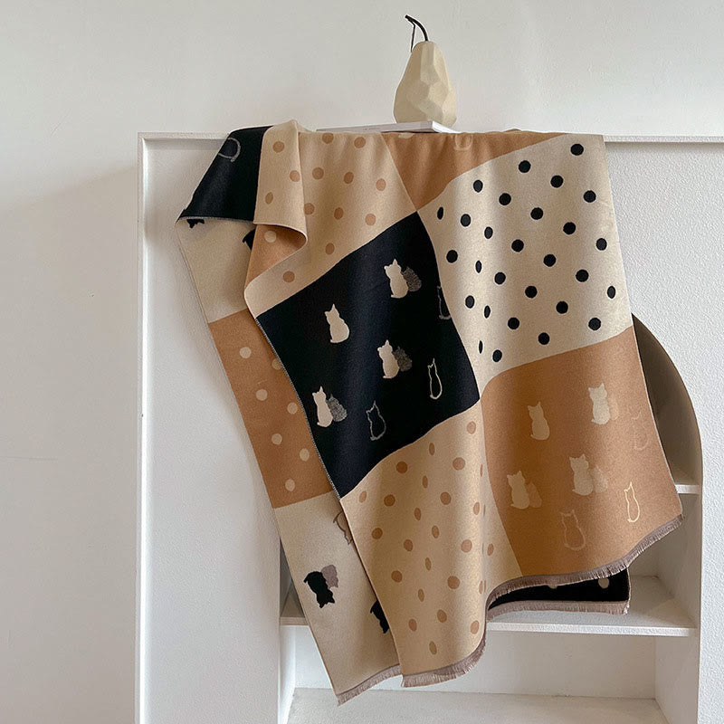 Weicher Deckenschal mit Punkten - Schwarz - Einheitsgröße - image 8