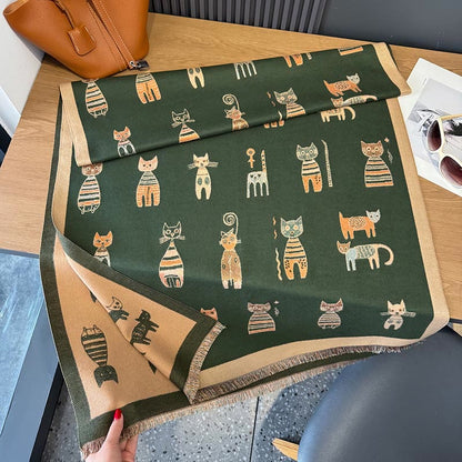 Niedlicher Malerei-Deckenschal - Grün - Einheitsgröße - image 11