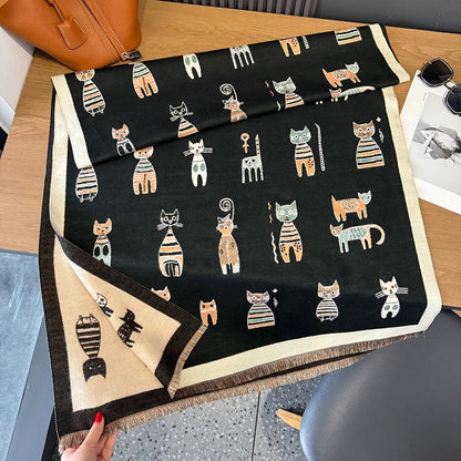 Niedlicher Malerei-Deckenschal - Schwarz - Einheitsgröße - image 9