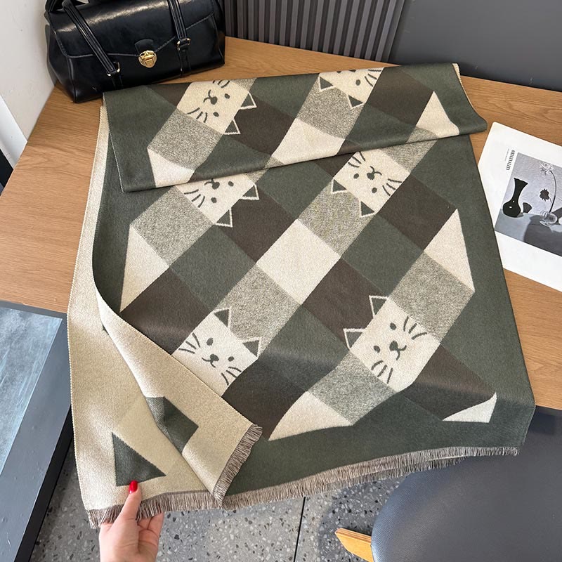 Geometrischer quadratischer Deckenschal - Grün - Einheitsgröße - image 6