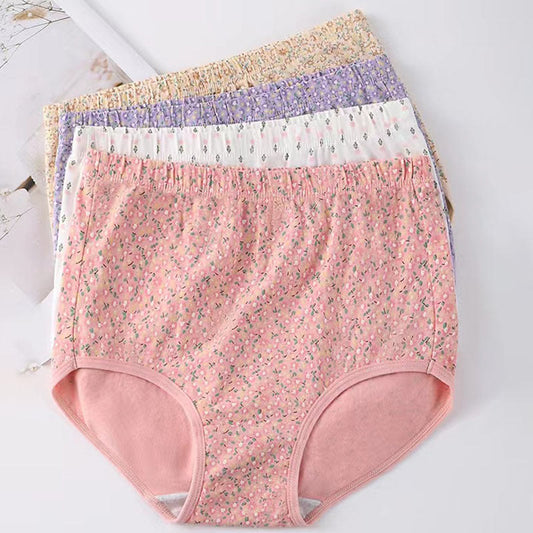 Jacquard-Höschen mit hoher Taille in Übergröße (4er-Pack)