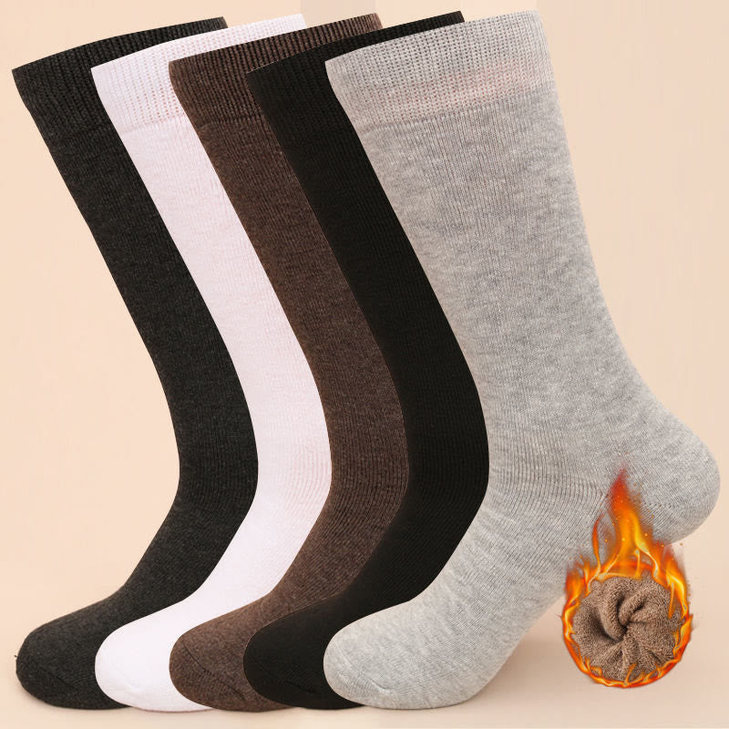 Dicke Winter-Crew-Socken in Übergröße (5 Paar) - Mehrfarbig - EU39-44 (US6-10) - image 0