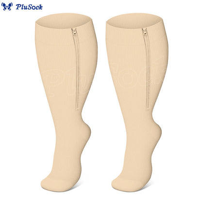 2XL-7XL Plus Size Klassische Kompressionsstrümpfe mit Reißverschluss (3 Paar) - image 6