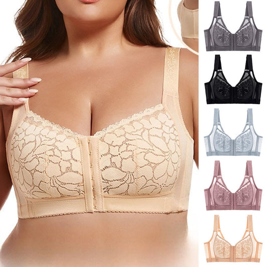 Plus Size Lifting-BH ohne Bügel mit Frontverschluss