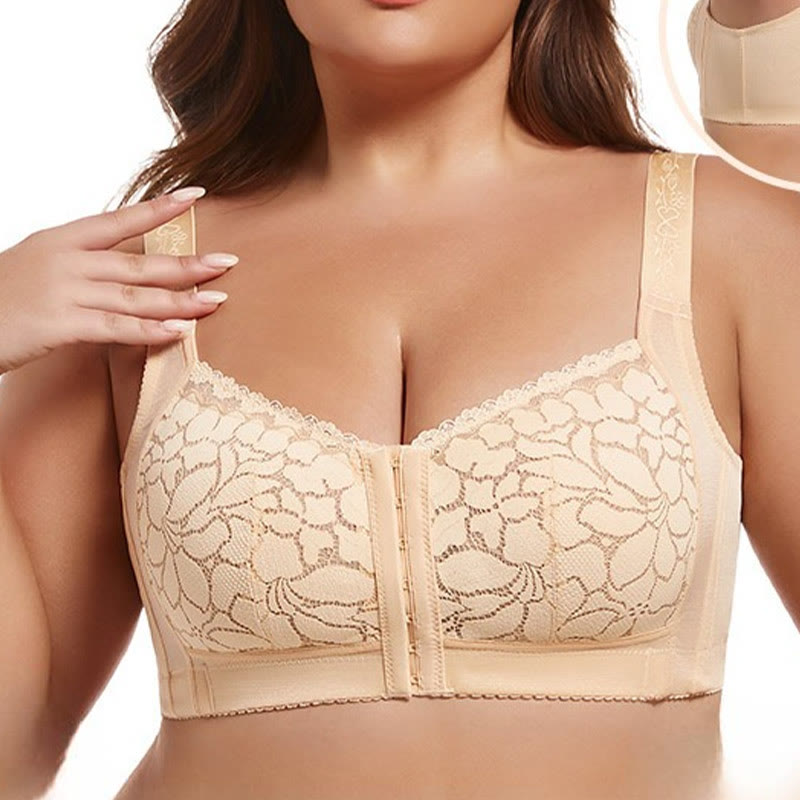 Plus Size Lifting-BH ohne Bügel mit Frontverschluss