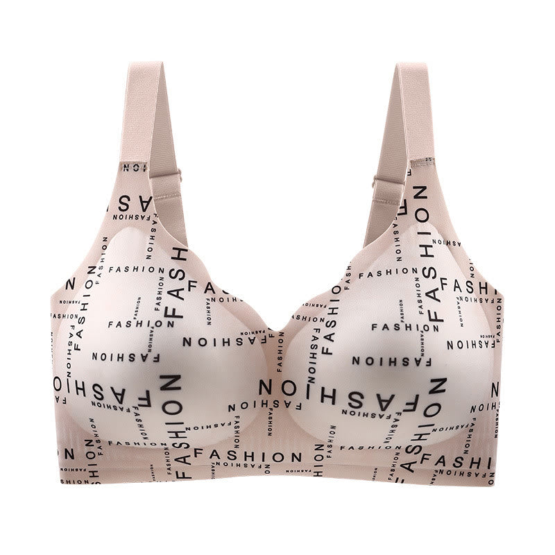 Nahtloser, glatter, kabelloser BH - Buchstabendruck Nude - 6XL - image 5