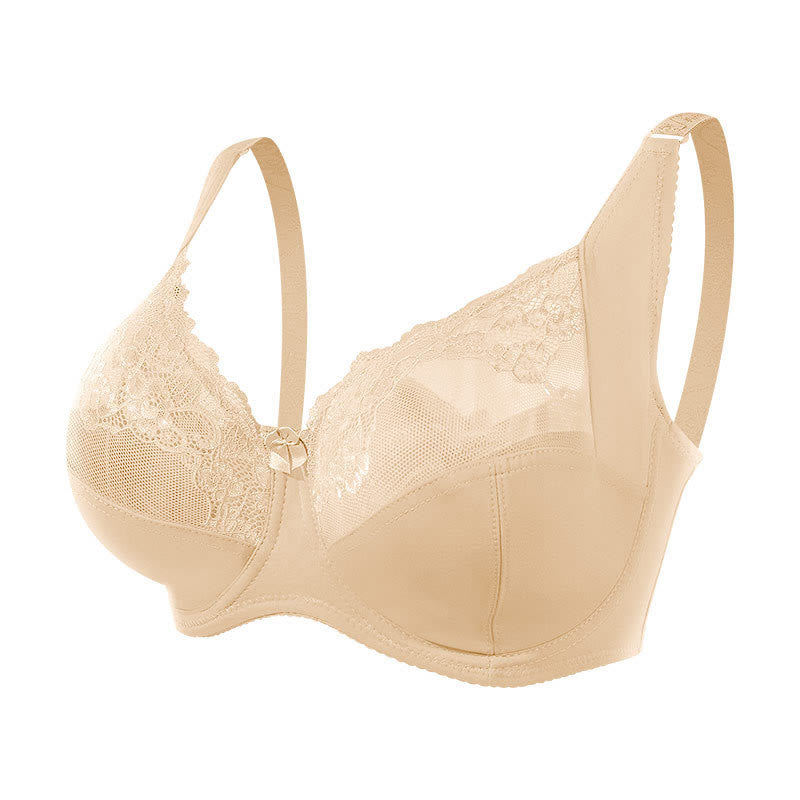 Dünner, sexy Bügel-BH aus Spitze - Aprikose - 48 - G - image 6