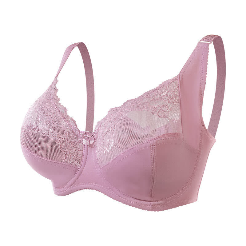 Dünner, sexy Bügel-BH aus Spitze - Rosa - 48 - G - image 7