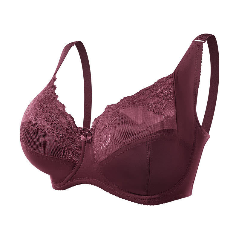 Dünner, sexy Bügel-BH aus Spitze - Wein - 48 - G - image 11