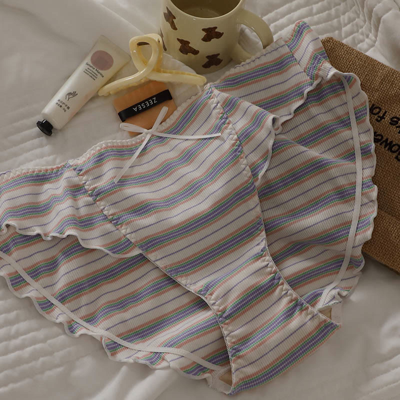 Gestreifter Slip mit Schleife (3er-Pack) - Weiß - 5XL - image 1