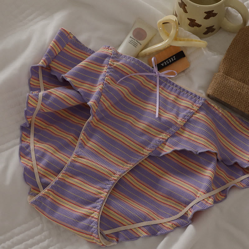 Gestreifter Slip mit Schleife (3er-Pack) - Lila - 5XL - image 4