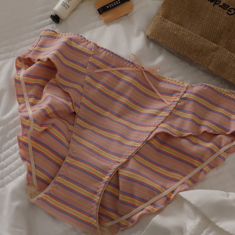 Gestreifter Slip mit Schleife (3er-Pack) - Rosa - 5XL - image 3