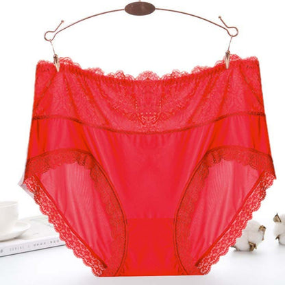 Sexy Mesh-Spitzenpanty (3er-Pack) - Rot - 5XL - image 4
