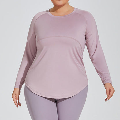 Langarm-Sportswear-Yoga-Shirt - Hellviolett - 4XL - image 0