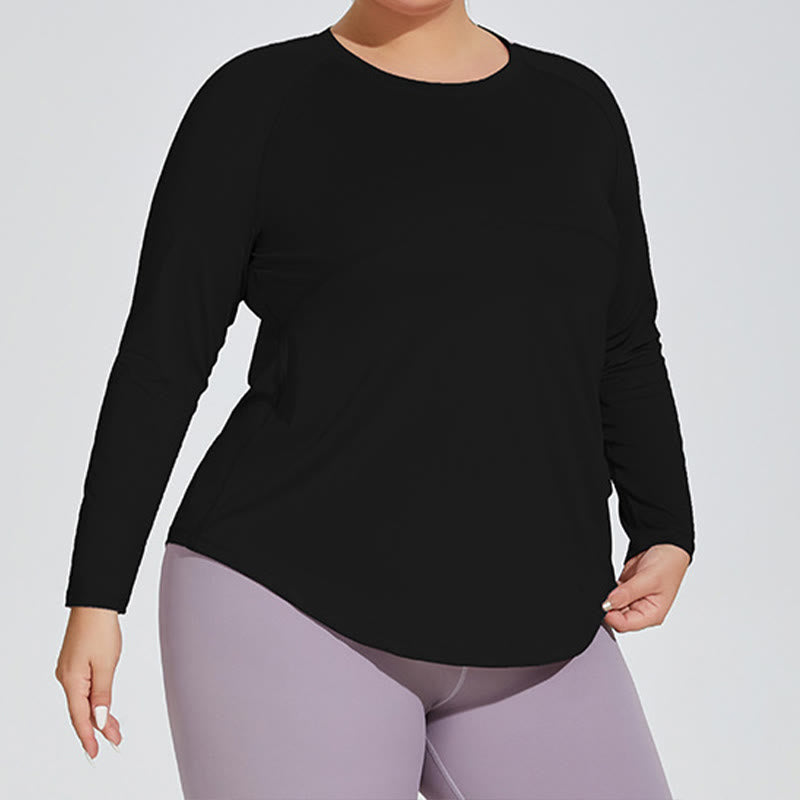 Langarm-Sportswear-Yoga-Shirt - Schwarz - 4XL - image 2