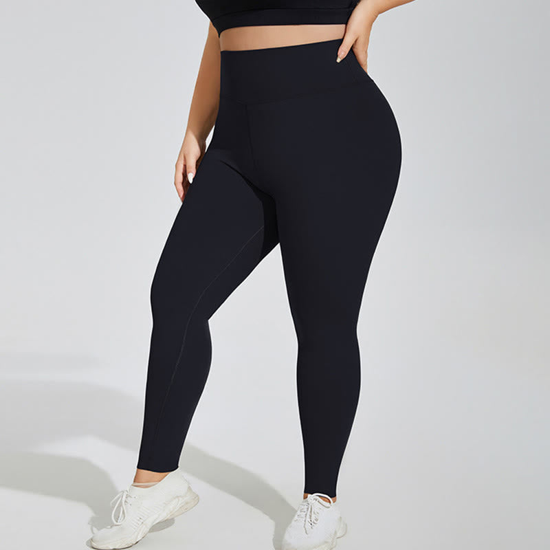 Leggings in Übergröße mit hohem Bund und formender Wirkung - Schwarz - 4XL - image 2