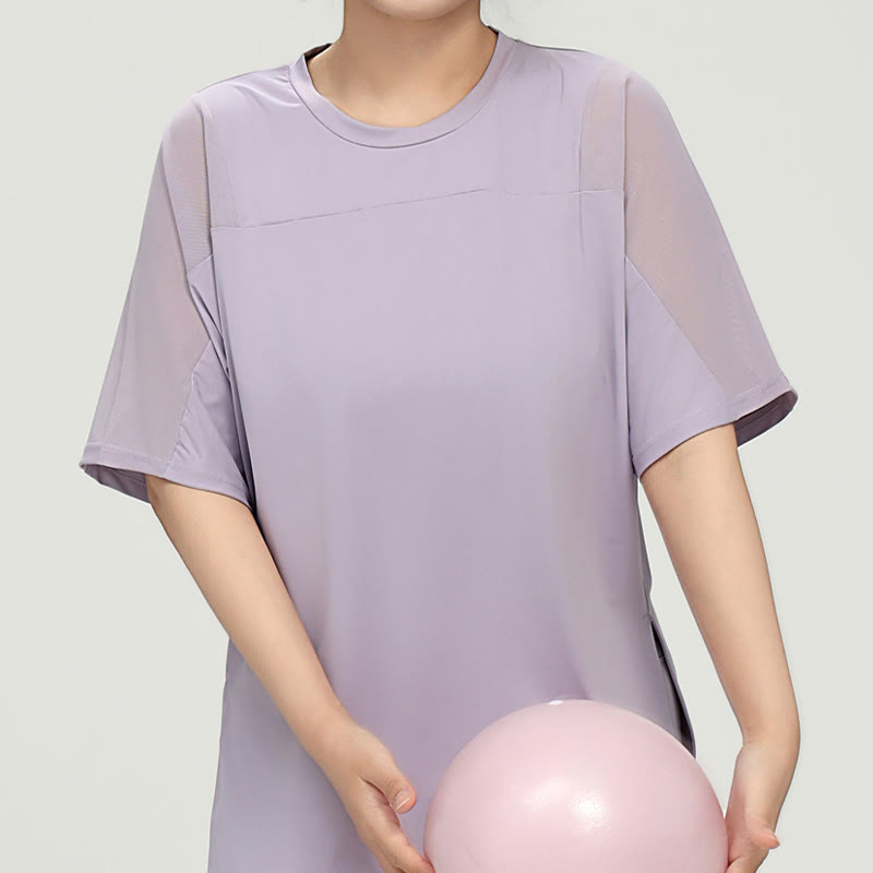 Plus Size Schnelltrocknendes Yoga Kurzarmhemd - image 2