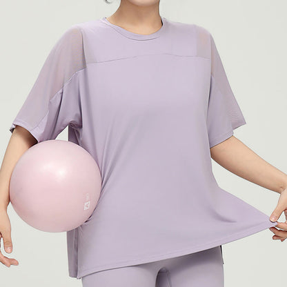Plus Size Schnelltrocknendes Yoga Kurzarmhemd - image 1