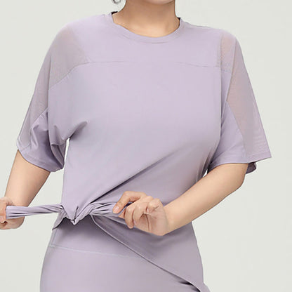 Plus Size Schnelltrocknendes Yoga Kurzarmhemd - image 3