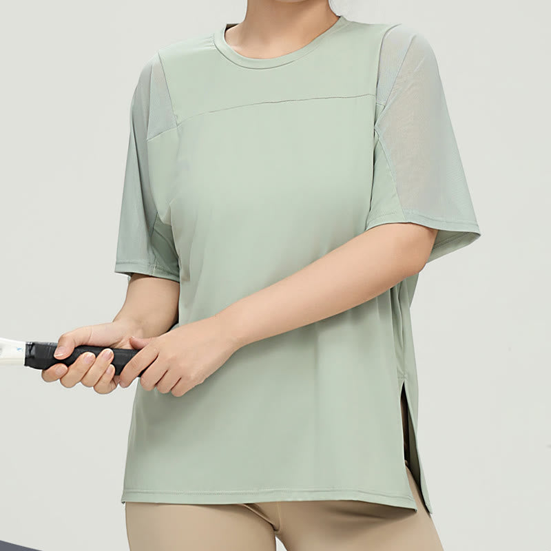 Plus Size Schnelltrocknendes Yoga Kurzarmhemd - image 9