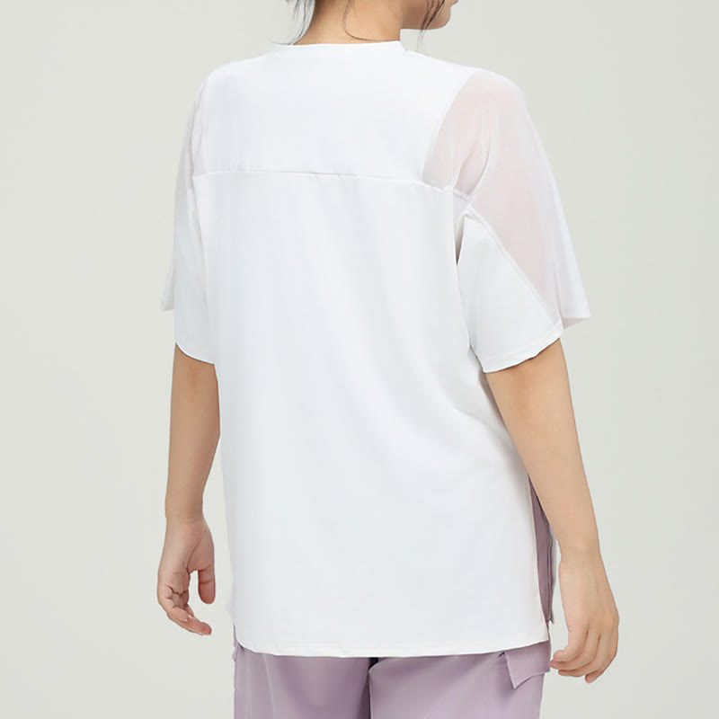 Plus Size Schnelltrocknendes Yoga Kurzarmhemd - image 8