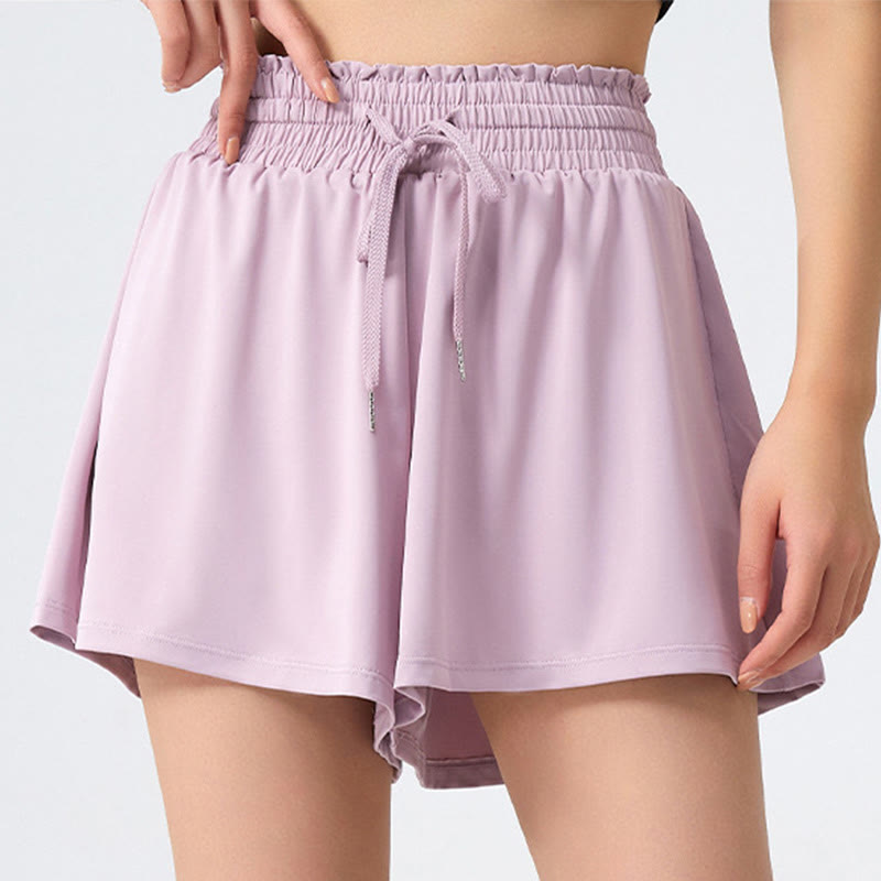 Plus Size High Waist Quick Dry Sportshorts - Lila - 5XL - image 3