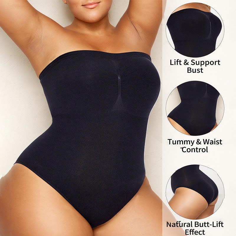 Nahtloser trägerloser Shapewear-Bodysuit in Übergröße - image 5