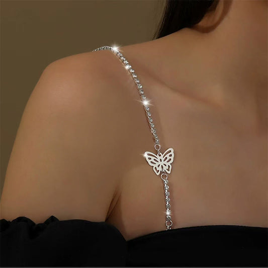 Sexy Schultergurtkette mit Strasssteinen (3 Paar)