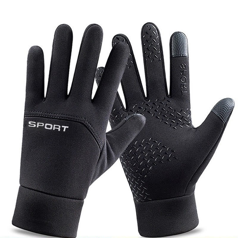 Warme Plüschhandschuhe zum Radfahren - Schwarz - XL - image 0