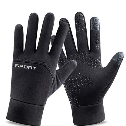 Warme Plüschhandschuhe zum Radfahren - Schwarz - XL - image 0