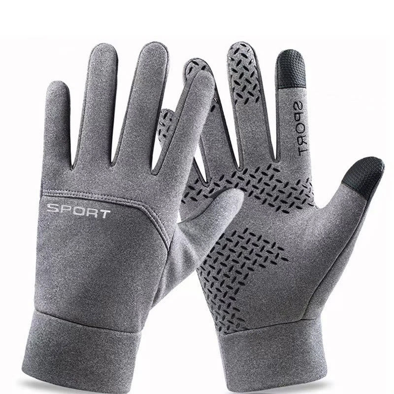 Warme Plüschhandschuhe zum Radfahren - Grau - XL - image 3