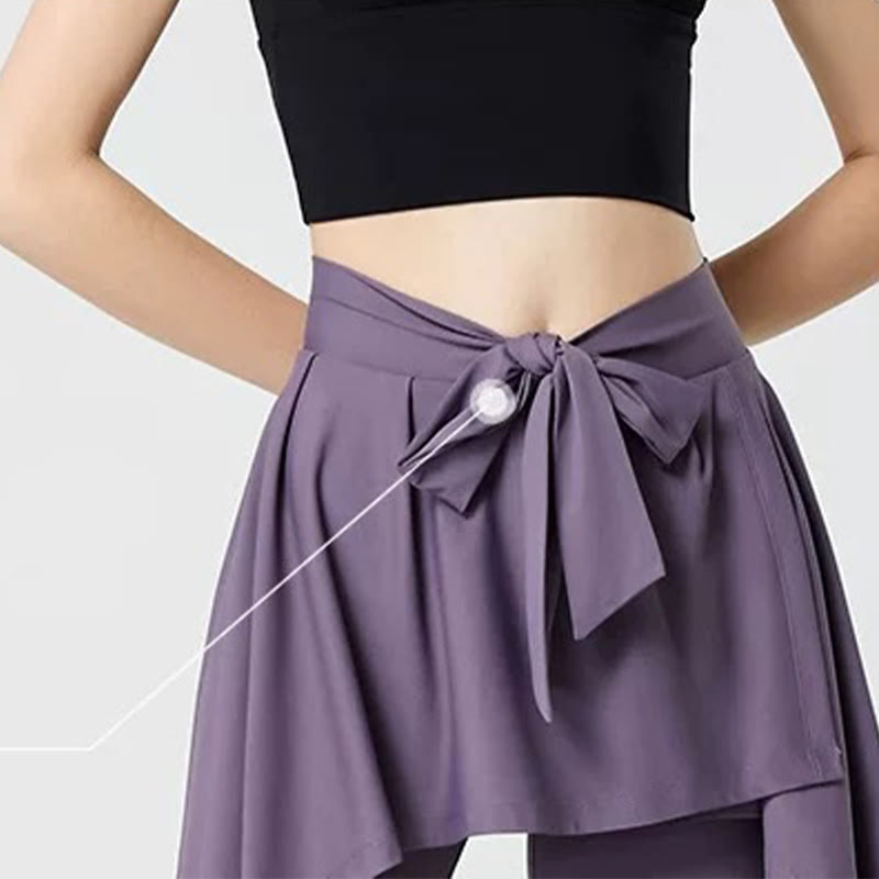 Plus Size 2-in-1 Workout-Yogahose mit Bindegürtel und Rock - image 7